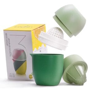 Lechin Lemon Squeezer with Unique Lemon Shape Design Citrus Juicer Manual Two Ways of Use for Different Fruitss (Green)