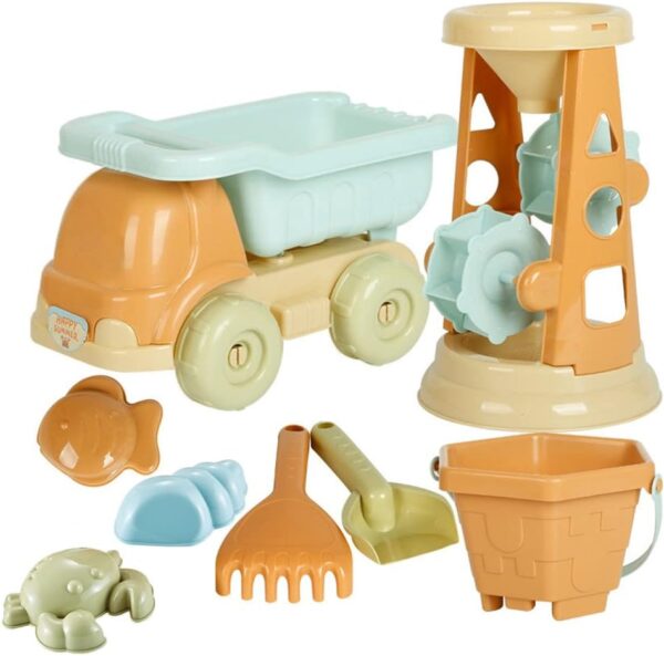 LICHENGTAI Kids Sand Toys Boys Girls Beach Toys Reusable Mesh Bag with Bucket Car Animals Castle Water Toys Outdoor Toys for Children 3 4 5 6 7 Years
