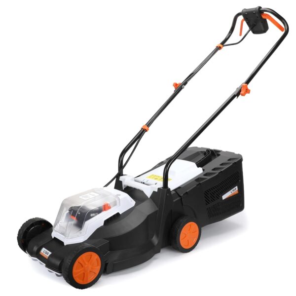 LIGO 20V Cordless Lawnmover 13 Inch Lawn Mover, 3 Cutting Height Adjustment for Garden and Yard, with 2 * 2.0Ah Battery and Fast Charger