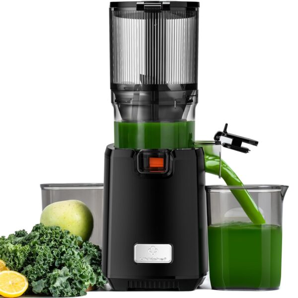 LINKChef Cold Press Juicer Machines, 130mm Diameter and 1.8L Capacity Juicers Whole Fruit and Vegetable, 250W Masticating Juicer Machine, Slow Juicer with Automatic Cutting and...