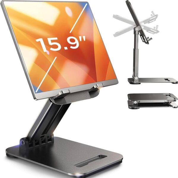 LISEN for iPad Tablet Stand for Desk Portable Monitor Stand Home Office Must Haves iPad Holder Accessories Office Accessories for Fire HD/Lenovo Tab M11/Samsung Galaxy Tab and...