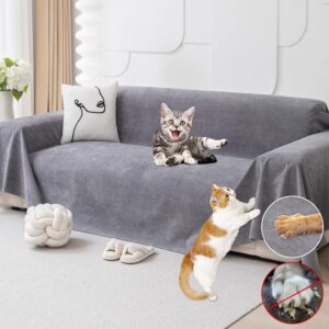Loiion Anti Scratch Sofa Cover, Cat Scratch Furniture Protector, Waterproof Non Slip Sofa Cover, Pet-Friendly Couch Protectors, 2 Seater Recliner Scratch Proof Couch Covers for...