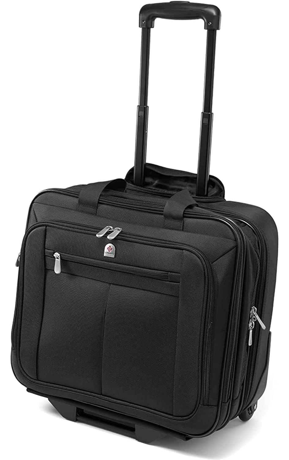 Lombard Executive Wheeled Laptop Bag - Black Pilot Case for Business Travel - Modern Design Laptop Trolley Bag for Men & Women - Flight Bag Rolling Briefcase with Extending...