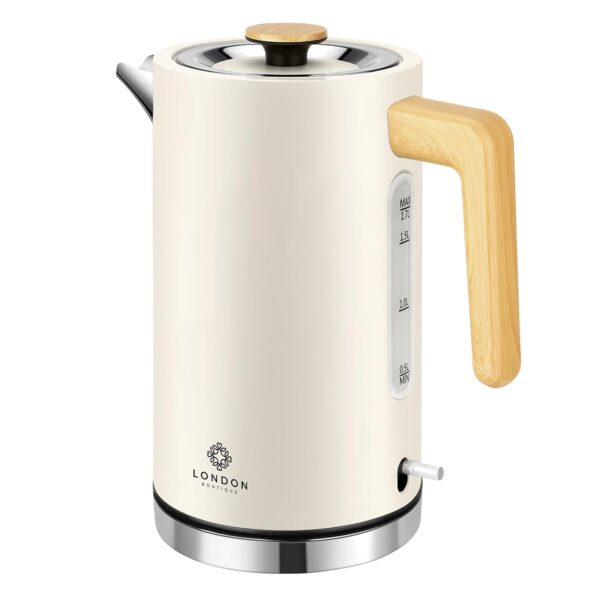 London Boutique Electric Kettle, Stainless Steel kettles Electric, Cordless Fast Boil Electric kettle with Wood Effect, Boil Dry Protection, Anti-Scale Filter, UK Strix...
