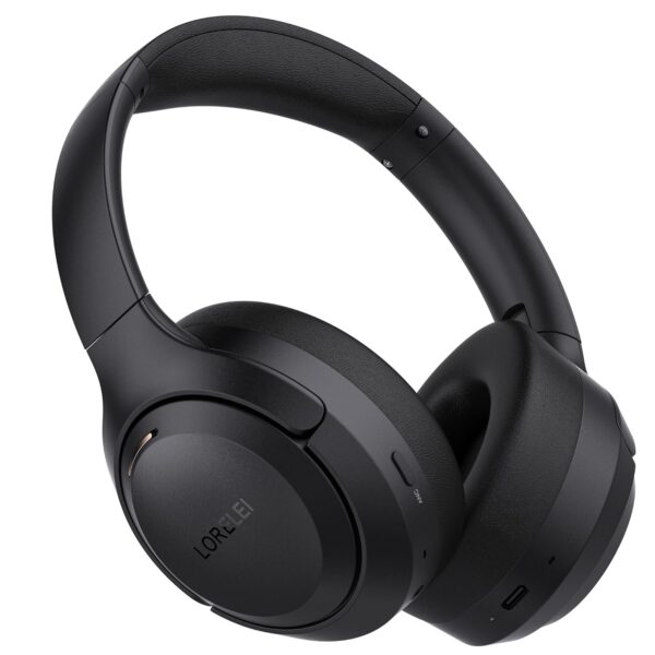 LORELEI QC60 Hybrid Active Noise Cancenlling Headphones,Wireless Over Ear Bluetooth Headsets with Microphone, 60H Playtime Foldable Lightweight, Deep Bass, Memory Earmuffs, for...