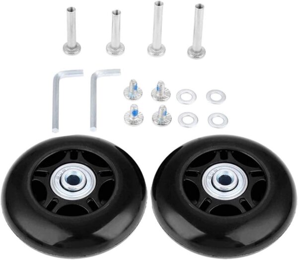 LOTOWELZON 1 Pair Luggage Replacement Wheels 60/64/68/70/75/80/84/90mm with 6mm(0.24") Bearings Repair Kits ABEC 608zz for Suitcase and Inline Outdoor Skate and Caster Board