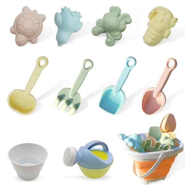 Lunriwis Sand Beach Toys for Kids, 11PCS Sandpit Toys with Collapsible Bucket and Spade, Beach Sand Toys Outdoor Play Sand Toy Set, Summer Outdoor Beach Toddlers Kids Boys Girls...