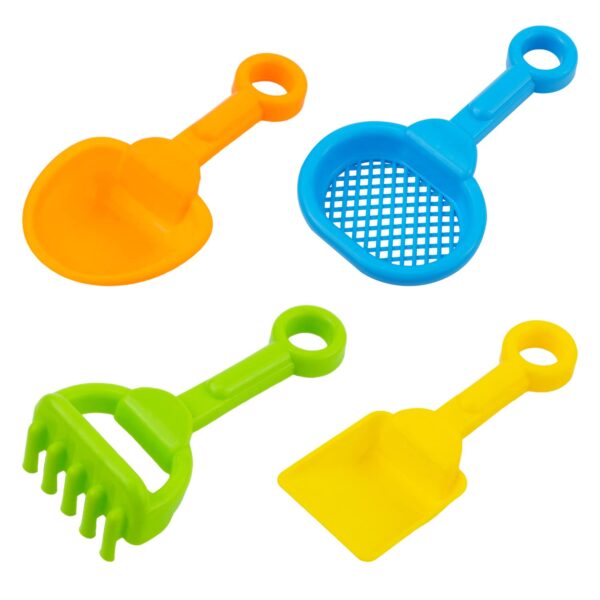 LUTER 4pcs Beach Shovels, Kids Beach Shovel Sand Shovel Toy Snow Shovel Toy Plastic Spade Shovel with Handle Shovel Gardening Tool Kit for Kids Sand Snow (4 Designs)