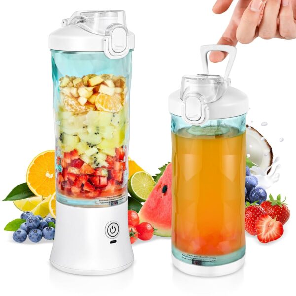 Lychico Portable Blender 600ML, Cordless Personal Blender-for Shakes & Smoothies, Leakproof Lid & Sip Spout, BPA Free, USB-C Rechargeable, Mini Blender for Protein Shakes,...