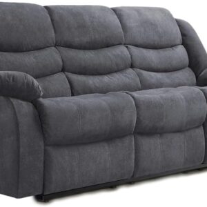 Madrid Fabric Recliner Sofa with Cupholders - 3+2 Seater Sofa Grey (3 seater)