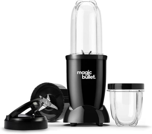 magic bullet Blender 7pc Set in Black - Powerful 10,000 RPM - Sleek, Compact & Portable - Great for Smoothies, Juices, Protein Shakes, Milkshakes, Soups, Salad Dressings, Salsa...