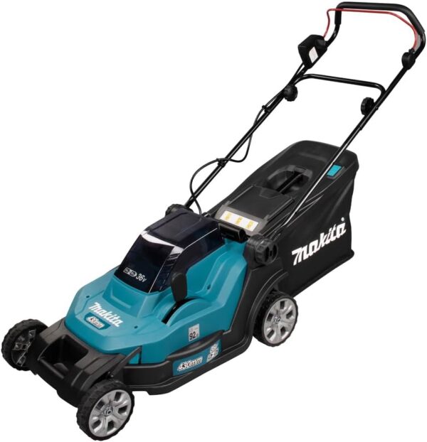 Makita DLM432Z Twin Li-ion LXT Cordless Lawn Mower, Batteries and Charger Not Included, Blue, 43 cm, 18V (36V), 15.8 Kilograms