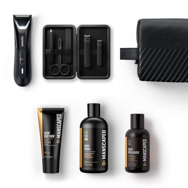 MANSCAPED® The Premier Package 5.0 Ultra, with The Lawn Mower® 5.0 Ultra Men's Groin & Body Hair Trimmer, Shears 3.0, Crop Preserver® Ball Deodorant, Refined® Body Wash, Crop...