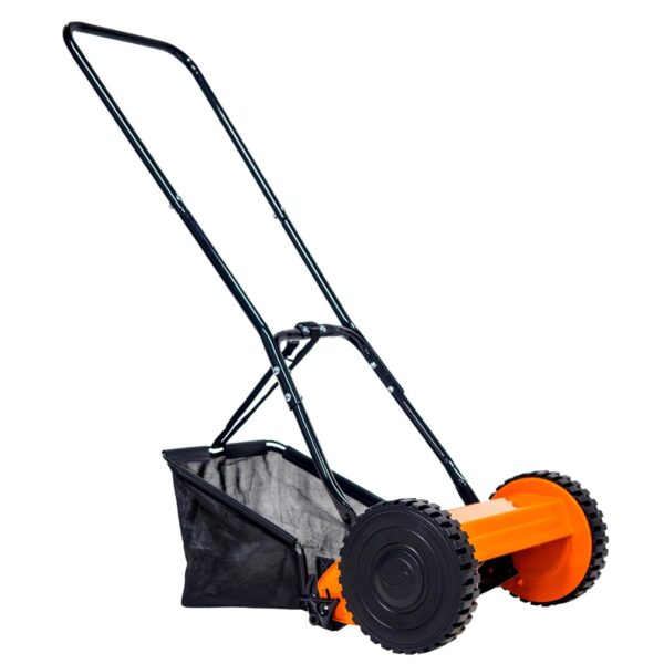 Manual Lawn Mower for Garden - Manual Grass Cutter Machine with 12"/30cm Cutting Width | Cylinder Lawnmower with Roller with 17L Collection Bag | Environmentally Friendly Hand...