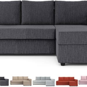 MASTERS OF COVERS Snug Fit Friheten Slipcover for The IKEA Friheten with Chaise Corner Cover, Sofa Bed Cover, Sectional Slipcover Replacement (Dark Grey)