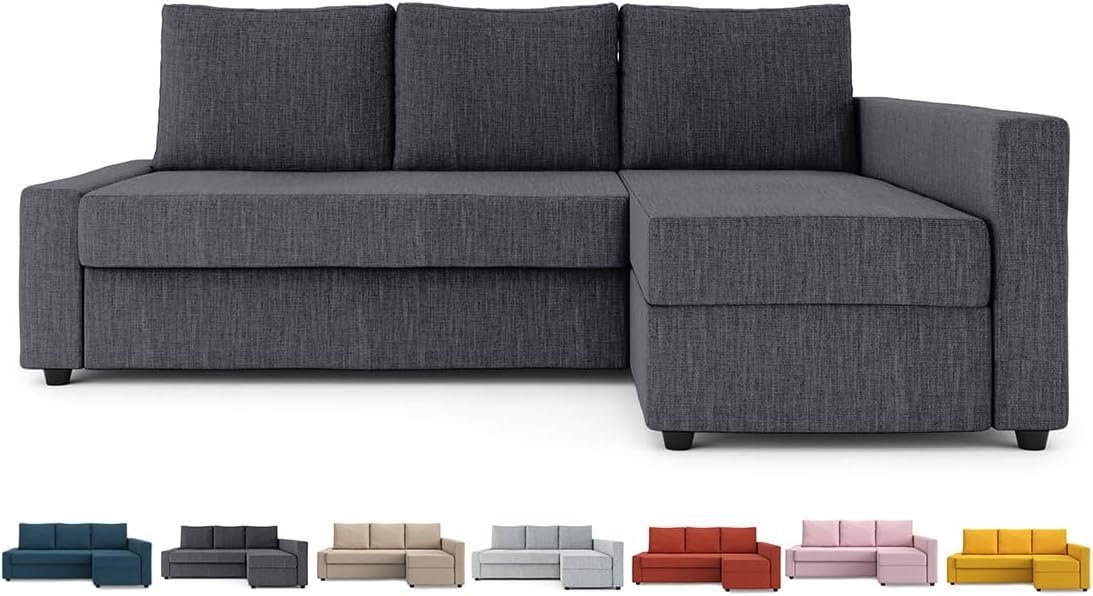 MASTERS OF COVERS Snug Fit Friheten Slipcover for The IKEA Friheten with Chaise Corner Cover, Sofa Bed Cover, Sectional Slipcover Replacement (Dark Grey)