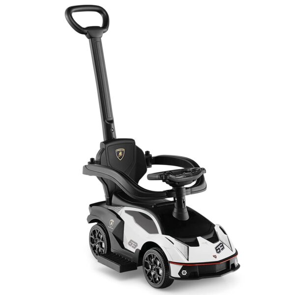 Maxmass 3-in-1 Kids Ride on Push Car, Licensed Lamborghini Foot to Floor Slider with Removable Push Bar & Guardrail, Underneath Storage, Horn Sound, Toddlers Push Walking Car...
