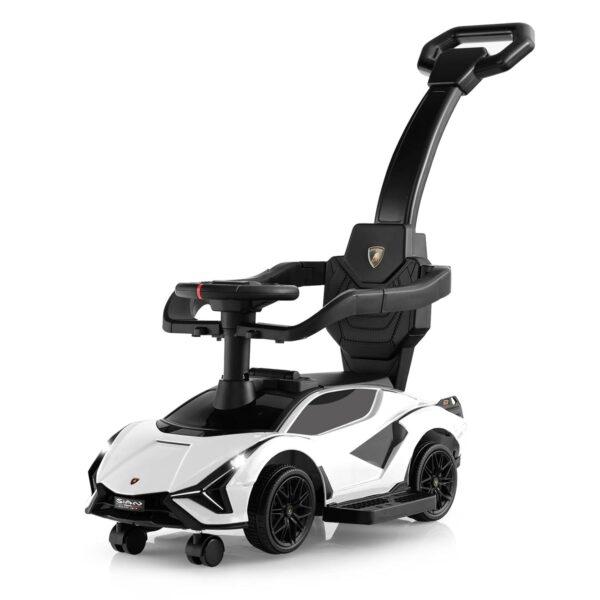 Maxmass 3-in-1 Ride on Push Car, Licensed Lamborghini Toddler Sliding Walker with Removable Guardrails, Music, Headlights and Underneath Storage, Kids Push Along Sit on Car for...