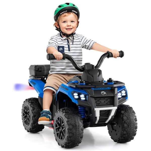 Maxmass 6V Kids Electric Quad Bike, Battery Powered Ride on ATV Car with Spray Function, Horn, Music, LED Lights, Storage Basket, Children Electric Vehicle Toy Cars for 18+...