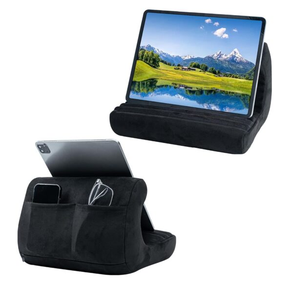 Mcbazel I-Pad Cushion Stand,Tablet Pillow Stand,Soft Multi-Angle Pillow Holder for Tablet/iPad/E-Reader - Black