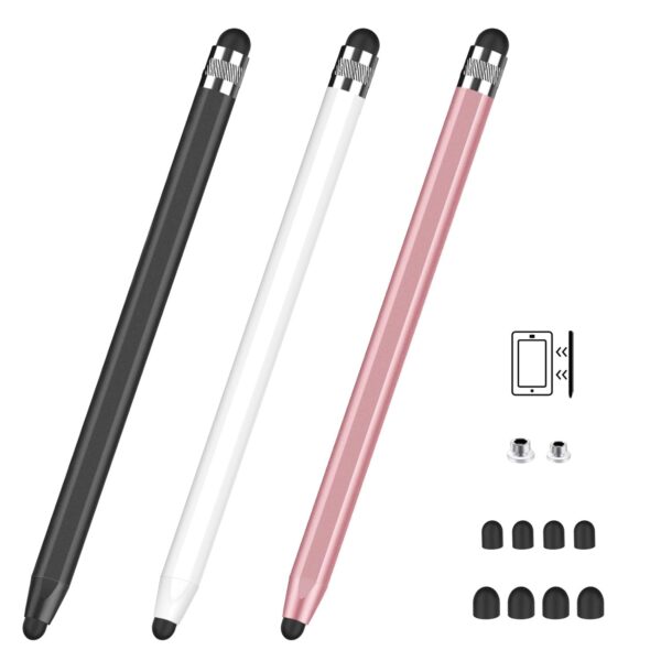 MEKO Stylus Pens for Touch Screens with Magnetic Replacement Tip, 3Pack Capacitive 2 in 1 Tablet Touch Screen Pen for iPad/Pro/Air/Mini/iPhone/Samsung/Google/Motorola with Extra...