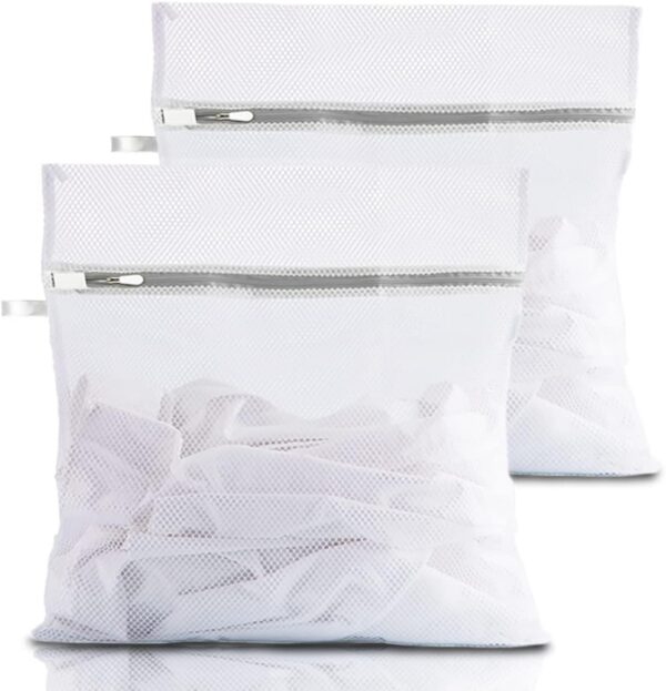 Mesh Laundry Bags, 2pcs Mesh Laundry Bag for Washing Machine, Laundry Bags with Zips, Delicates Wash Bag for Laundry, Socks, Blouse -30 x 40cm