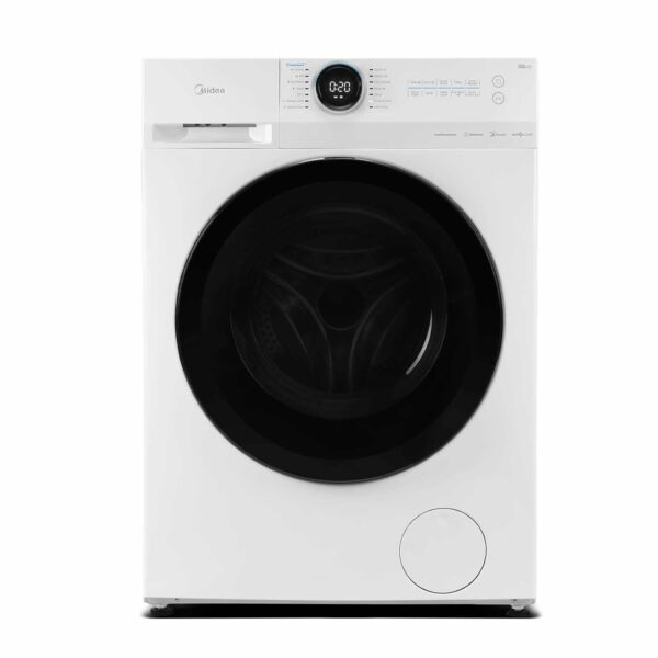 Midea MF20EW90WB Freestanding Washing Machine, BLDC Motor, Bright LED Display Lunar Dial, Steam, Allergy Care, Half-Load, Add Garment, Delay Start, Child Lock, App Control, 9 kg...