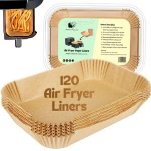 Mindful Memories Air Fryer Liners 120 pcs (20 x 13.5 x 4.5 cm) for Ninja Air Fryer – Non-Stick Disposable Paper Liners Compatible with Most Dual Zone Air Fryers – Air Fryer...