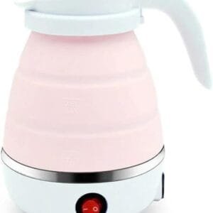Mini Foldable Electric Kettle Collapsible Kettle Portable Suitable for Home Travel and Camping (Pink)
