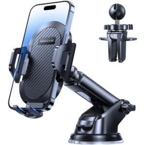 Miracase Car Phone Holder Mount[Military-Grade Reliable Suction ] 360° Rotation Phone Stand Accessories Automobile Cradle for Dashboard/Windscreen/Air Vent,Compatible with All...