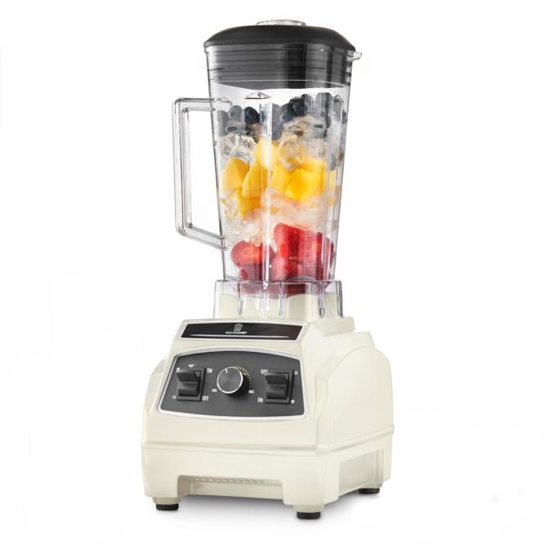 MisterChef Multi Speed Smoothie Blender / 2200W with 2L BPA-Free Tritan Container I 45000 RPM 8 Stainless Steel Blades for Ice/Soups/Nuts/Smoothie/Juices, Energy Class A+++, Cream