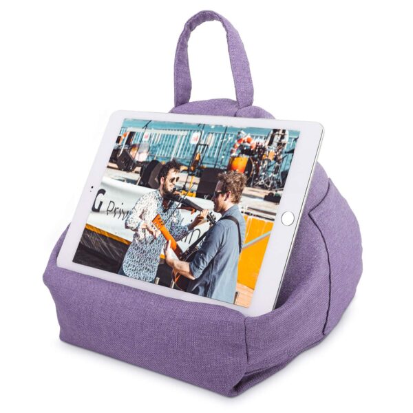 MoKo Tablet Pillow Stand, Lap Cushion Holder for Phones Tablets Up to 12.9", Fits iPad Air 5 10.9, 10.2 10th 2022, Mini 6, Pro 12.9, Tab S9/S9+ - Light Purple