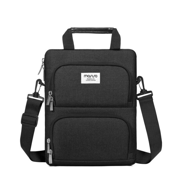 MOSISO 360 Protective Vertical Tablet Shoulder Bag Compatible with iPad Pro 12.9 inch M2 & M1 (6th/5th/4th/3rd Gen) 2022-2018,Surface Pro 12.3 inch X/7/6/5/4/3/2/1 with 2 Curved...