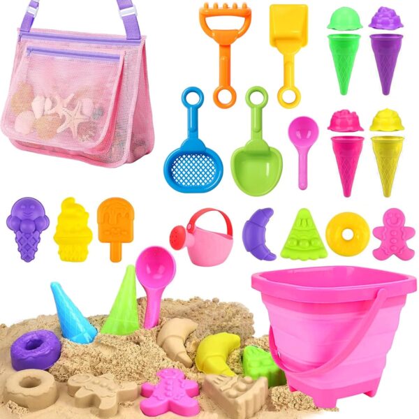 MTDASB Ice Cream Beach Toys,Beach Buckets & Beach Toys for Kids,Sand Toys for Kids and Toddlers With Shovel Tool Kits for Toddlers Boys Girls