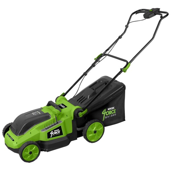 Mylek Cordless Battery Lawnmower 40V Brushless Motor for Lawns up to 500m², 38cm Cutting Width, 35L Bag, Lawn Mower Mulching Attachment 2 x 20V Li-Ion 4000mAh Batteries & Charger