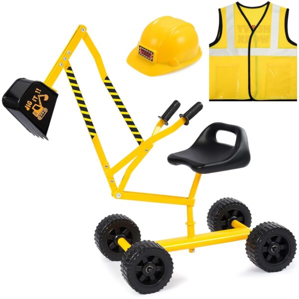 Naxudcoo Digger Toys For 3-12 Year Old Boys Girls: Ride On Digger Toys Sand Digger on Wheels, Sand Toys Beach Toys Construction Toys Gifts For 3 4 5 6 7 8 9 10 11 12 Years Old...