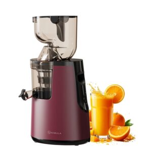 Nebula Grande Cold Press Slow Juicer | Machines for Whole Fruits & Vegetables | Wide Mouth Feeding Chute, BPA Free, 45RPM, Commercial Motor, Easy Clean | Deep Red