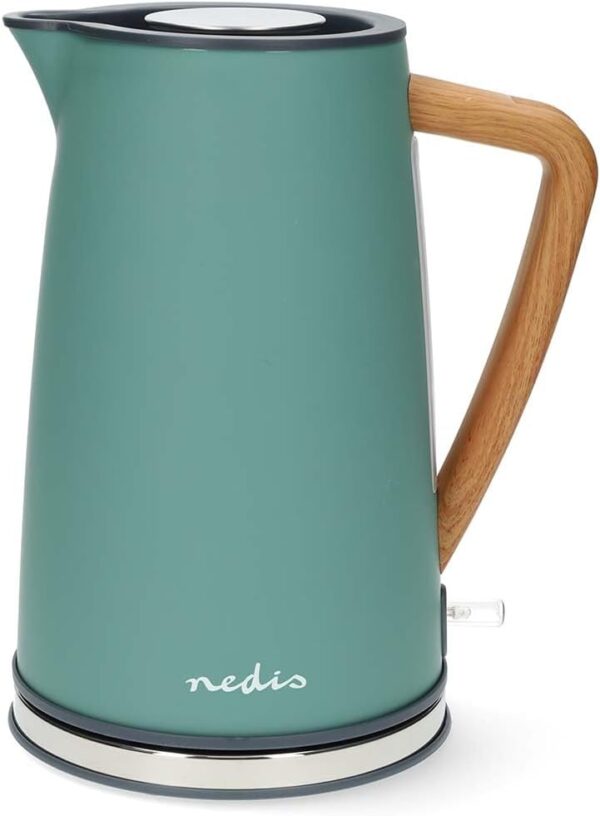 Nedis kettle - 1,7 l - Soft touch - Green - Rotates 360 degrees - Concealed heating element - Strix Controller - Dry boiling protection
