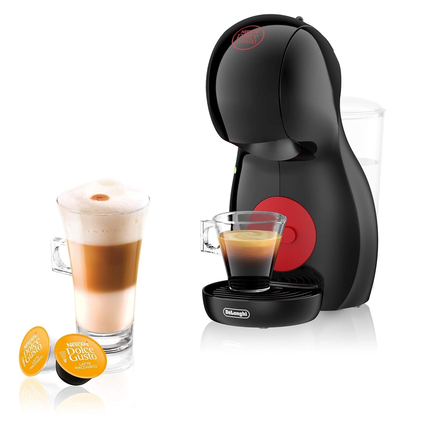 NESCAFÉ Dolce Gusto EDG210.B Pod Coffee Machines Piccolo Coffee XS Manual Coffee Machine black red by De’Longhi Black Coffee Machine