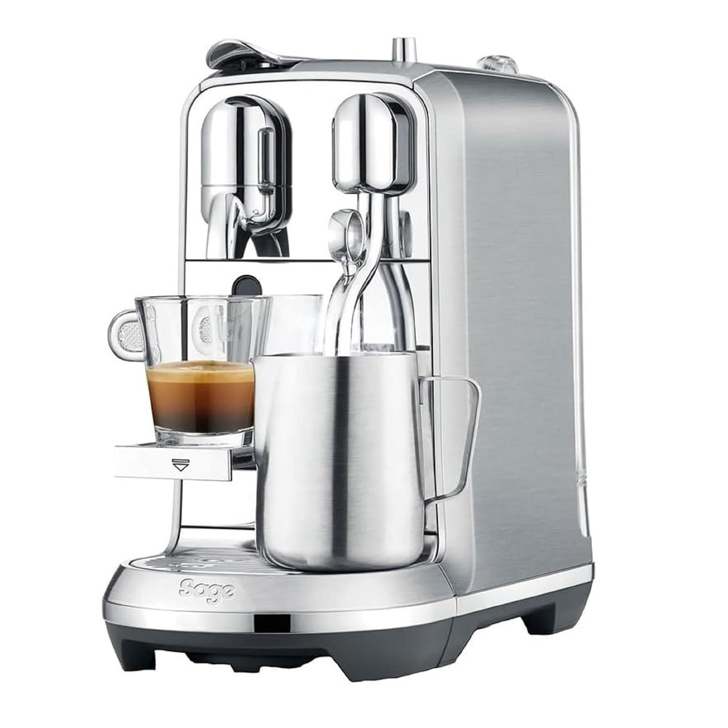 Nespresso Creatista Plus Automatic Pod Coffee Machine with Milk Frother Wand for Espresso, Cappuccino and Flat White by Sage in Brushed Stainless Steel