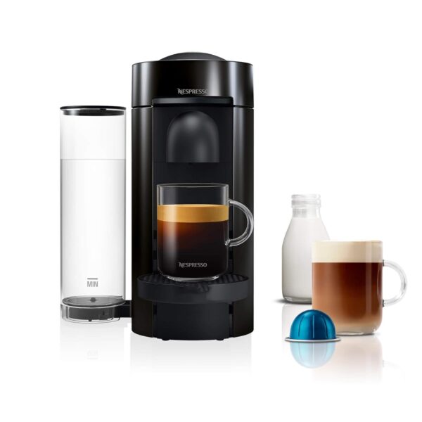 Nespresso Vertuo Plus ENV150.B, Capsule Coffee Machine, Single-Serve Pod Coffee Machine, 5 Cup Sizes, Centrifusion Technology, Welcome Set Included, Black