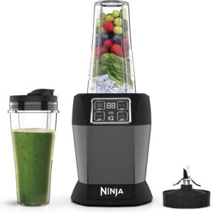 Ninja Blender with 2 Automatic Programs: Blend & Max Blend, Pulse Setting, 2x 700ml Cups with Spout Lids, 1000W, Dishwasher Safe Parts, Smoothie Maker, Auto-iQ, Black BN495UK