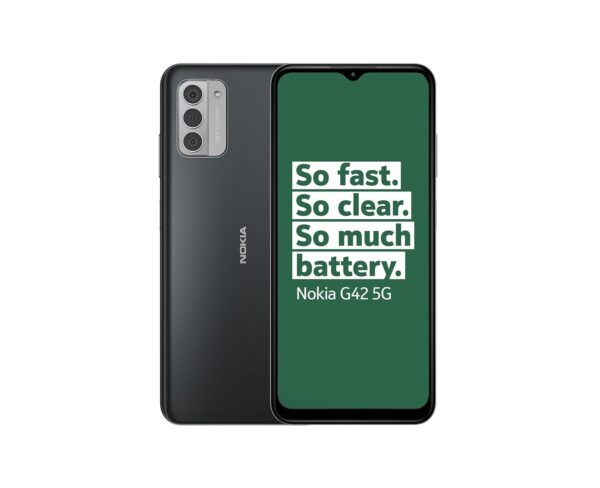 Nokia G42 5G 6.56” HD+ Smartphone Featuring Triple rear 50MP AI camera, 6GB/128GB Storage, 3-day battery life, Android 13, OZO 3D audio capture, QuickFix repairability and Dual...