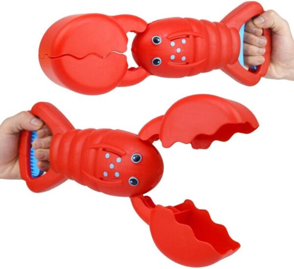 Nurnesy Lobster Claw Catcher, Beach Toys Sand Digger Grabber Toy Lobster Sand Digger Squeeze-and-Grab Beach Toys for Kids Toddler Summer Beach (red)