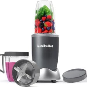 nutribullet Blender 600 Series - Powerful 20,000 RPM Extractor Blends Frozen Fruit, Nuts & Ice - 7 Piece Kit Includes Tall Cup, Short Cup, Handled Ring & Sealable Lid - Ideal...