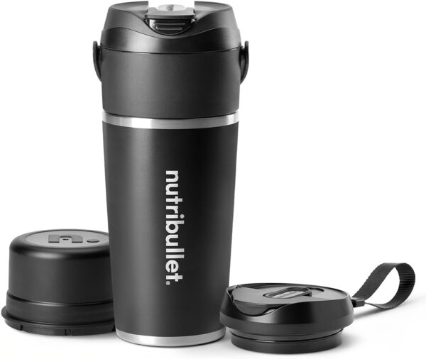 nutribullet Flip Portable Blender with Insulated Cup (590ml) - 24hr Chill Tumbler - 11.1V High Torque Motor Blends Frozen Fruit, Nuts & Ice for Smoothies & Juices - Long Lasting...
