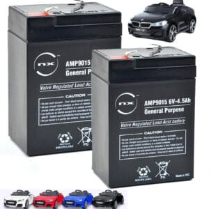 NX Replacement Rechargeable Batteries for Kids Ride-On Audi TT RS Sports Car, Benz SLC 300, Kids Electric Ride-ons Motorcycle Electric Motorbike, BMW 6GT, 2 x 6V-4.5ah