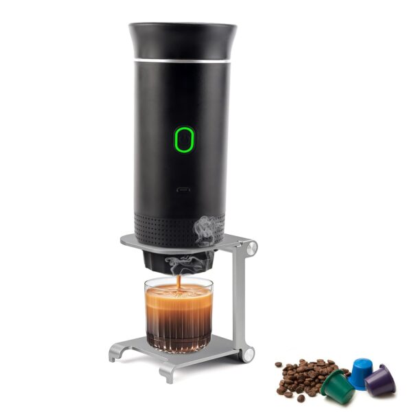 obecilc Portable Espresso Maker, 20 Bar Mini Travel Coffee Maker with USB,3-In-1 Camping Coffee Maker Self-Heating, Compatible with Ground Coffee & Capsule for Hiking,Office,RV