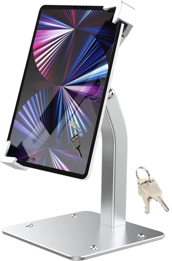 Oilcan Anti Theft Tablet Stand, Desk iPad Security Holder with Lock, Lockable Kiosk Store Tablet Mount [360°Rotation & Sturdy] for iPad, Galaxy Tab, E-Reader, Amazon Fire, More...