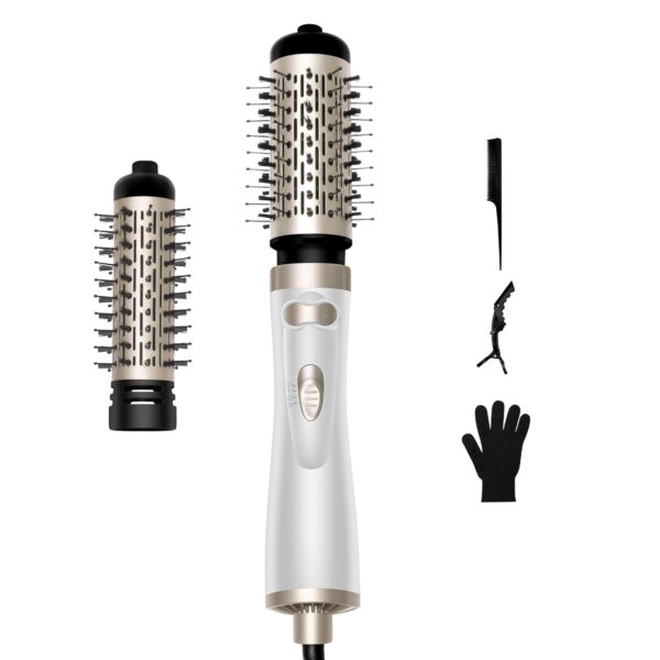 OKWRAP Rotating Hair Dryer Brush, 3-in-1 Hair Dryer Brush, 360° Rotating Hot Air Brush, Hot Air Brush Set with 2 Brushes,Rotating Hair Styler Ionic Blow Volumizer, for Dry...